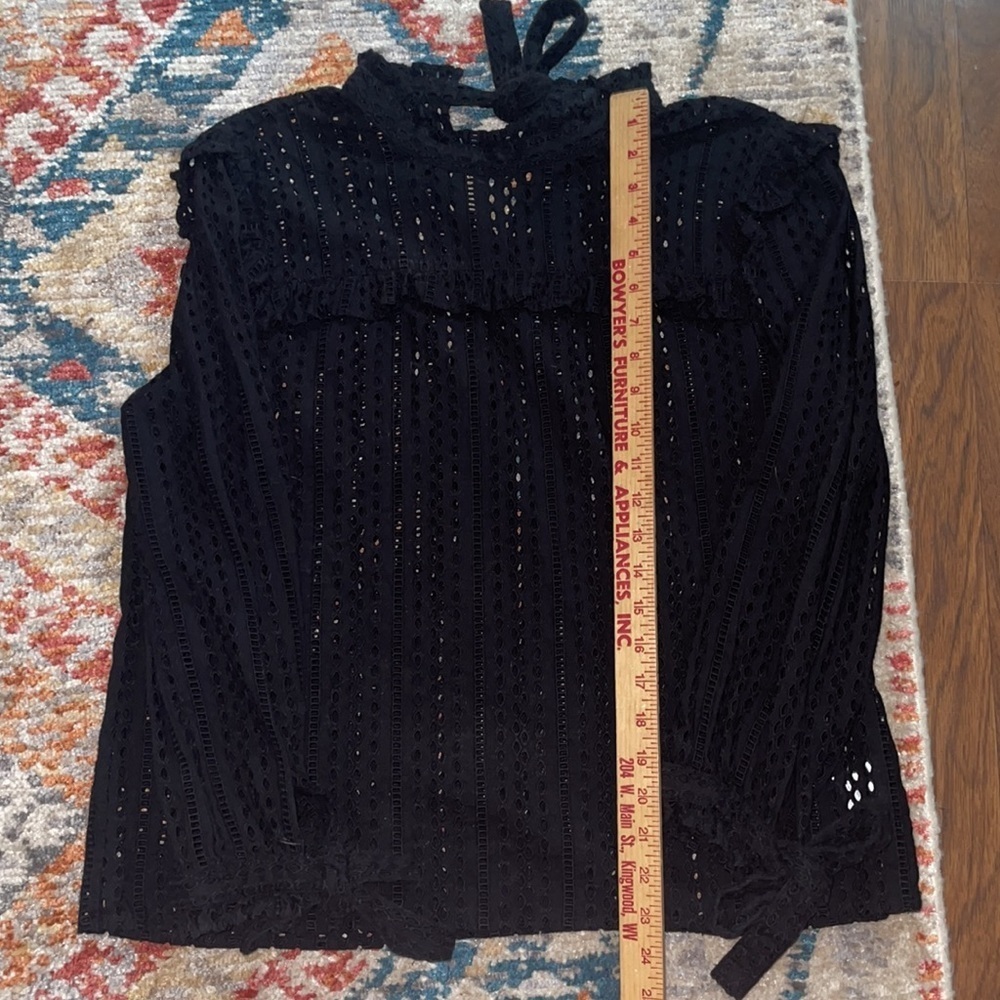 Madewell Eyelet Mockneck Ruffle Top size medium - new without tags - Picture 6 of 9